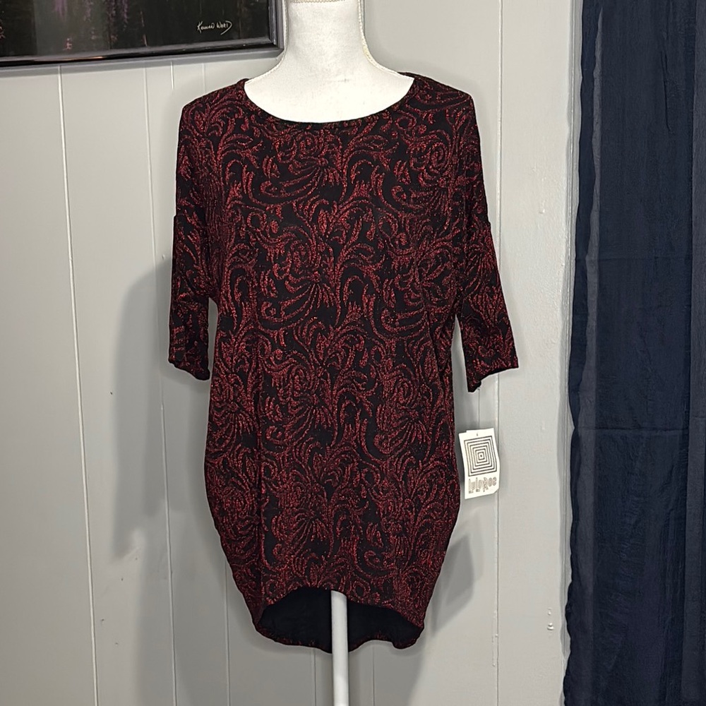 Elegant Red and Black Women's‎ Top